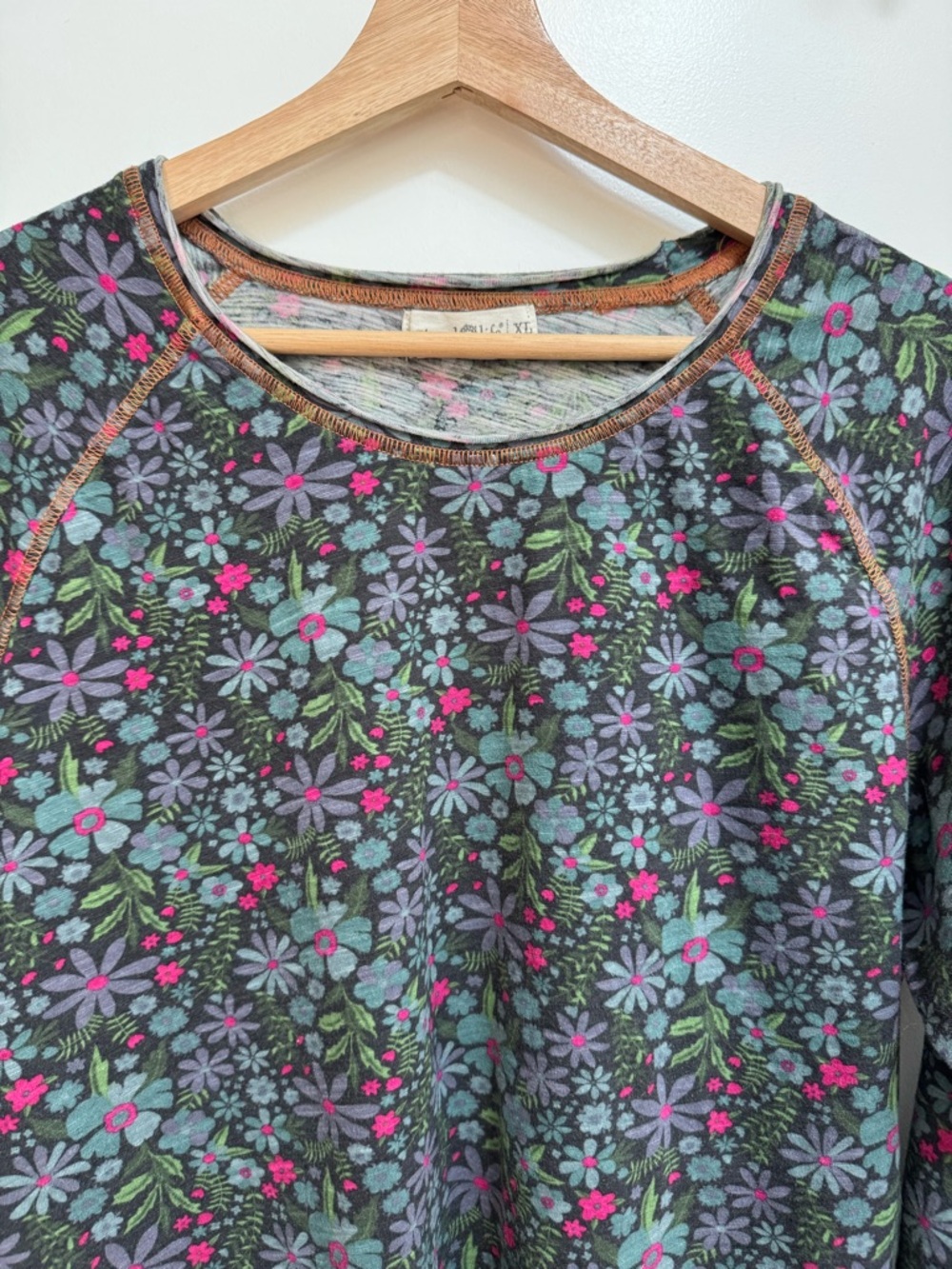 Natural Life Lily Cotton Floral Long Sleeve Tee Shirt Women’s XL Boho Elevated - Picture 3 of 12
